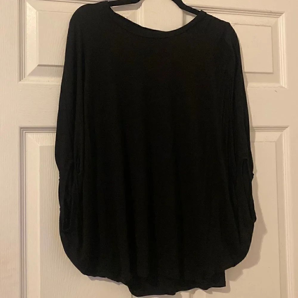 Whistles Black Top - One Size Poncho Like Top - Fits All